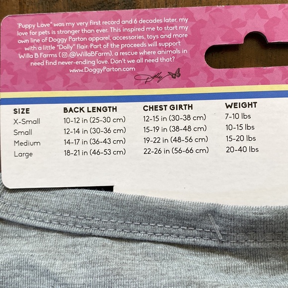 NWT Doggy Parton Grey What Would Dolly Do? Dog T-shirt Size Dogs 20-40lbs - Picture 4 of 4